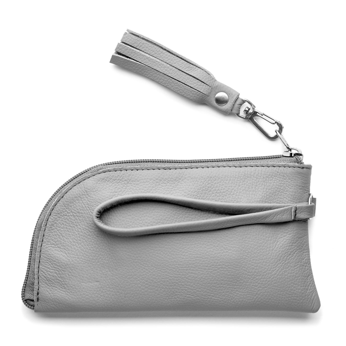The Miina Tacoma women's wallet from upcycled plane seat leather in Atlantic grey colour