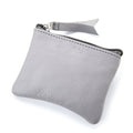 The dinero Grey upcycled Airplane Leather Pouch on white background