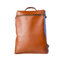 Miina Goods Leather Mochila backpack on white background with front view