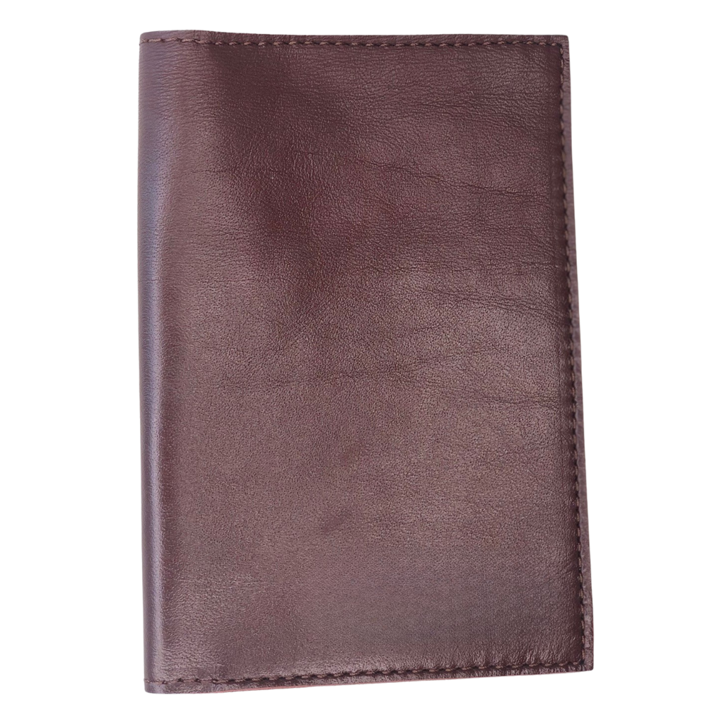 Pearson upcycled aircraft leather in red earth burgundy colour by Miina Goods