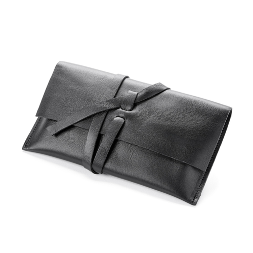 The Sandra black leather clutch wallet by Miina Goods