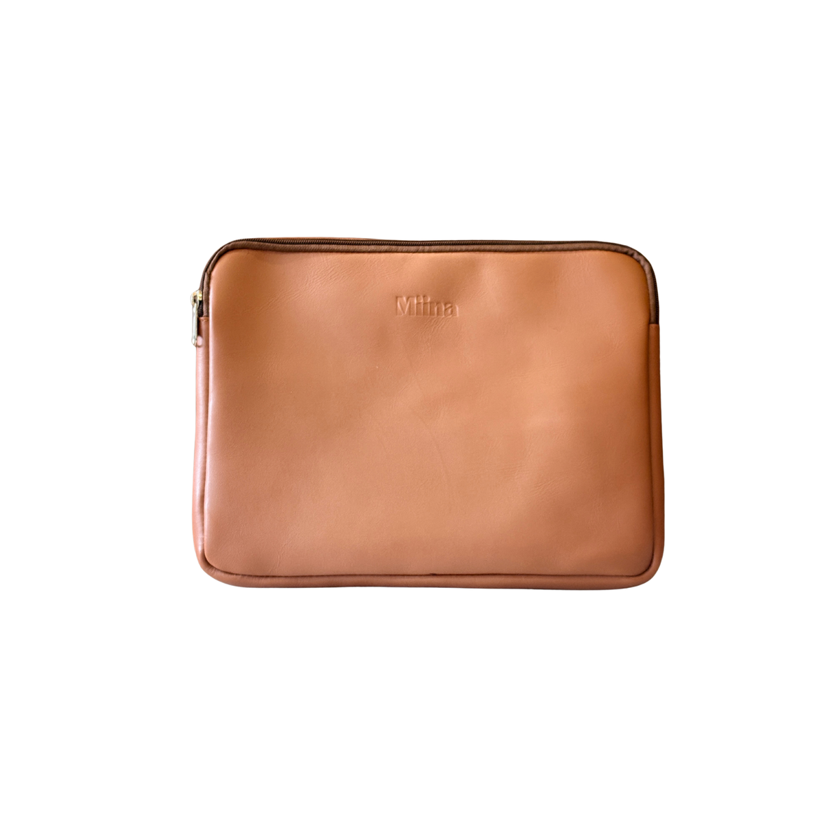Simpatico laptop case in caramel leather from Miina Goods. 