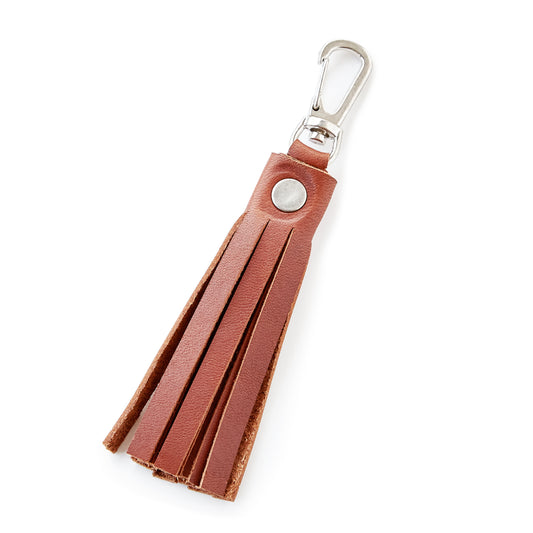 The Magdalen Leather Tassel Keychain