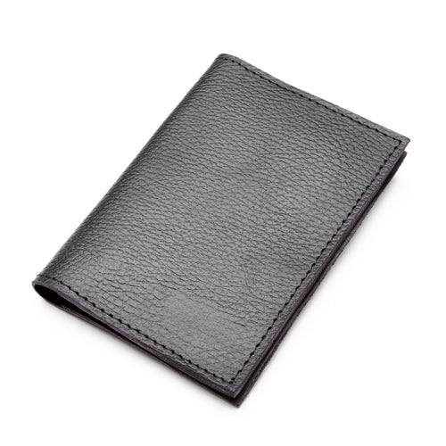 Miina Goods viajero passport holder in black pebbled leather. 